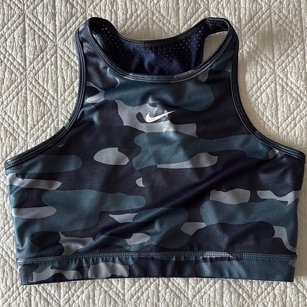 Nike Racerback Swim Top Blue, Black and Gray